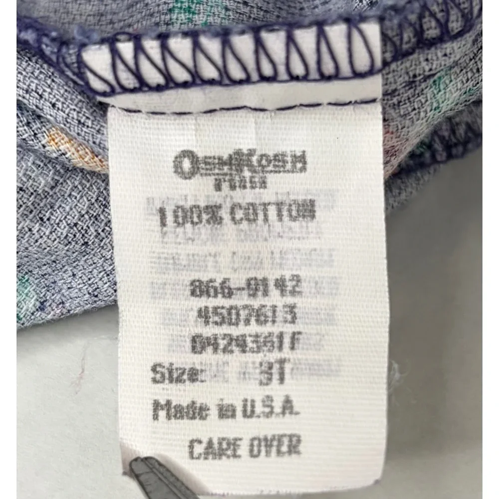 Vintage OshKosh Bgosh Girls Navy Floral Corduroy Overalls Vestbak Made in USA 3T
